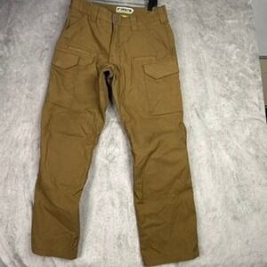 FIRST GEAR Mens Khaki Cargo Pants Utility Pockets Outdoor Work Casual Size 30